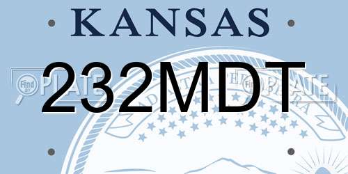 232MDT Kansas License Plate