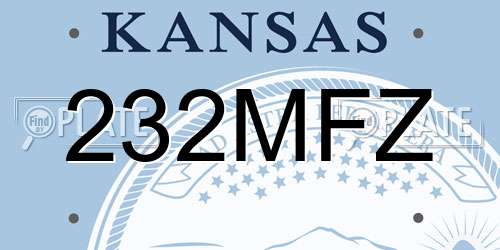 232MFZ Kansas License Plate