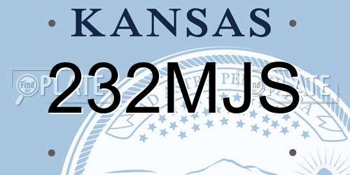 232MJS Kansas License Plate