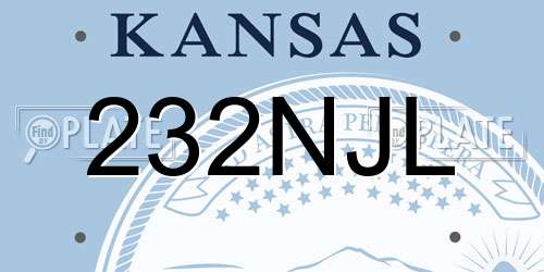 232NJL Kansas License Plate
