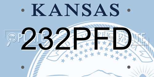 232PFD Kansas License Plate