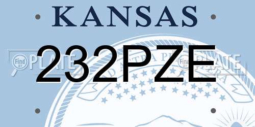 232PZE Kansas License Plate