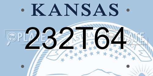 232T64 Kansas License Plate