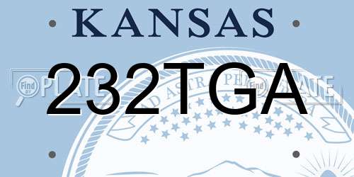 232TGA Kansas License Plate