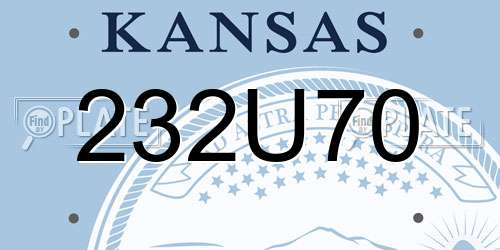 232U70 Kansas License Plate