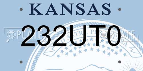 232UT0 Kansas License Plate