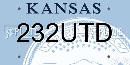 232UTD Kansas License Plate
