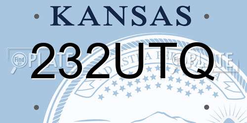 232UTQ Kansas License Plate