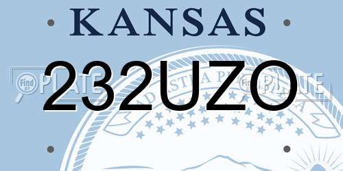 232UZO Kansas License Plate