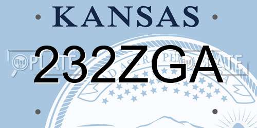 232ZGA Kansas License Plate