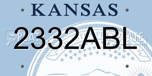2332ABL Kansas License Plate