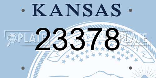 23378 Kansas License Plate