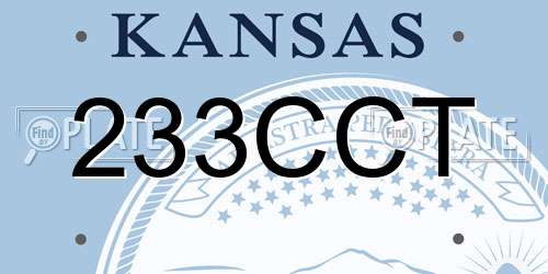 233CCT Kansas License Plate