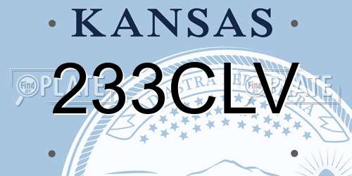 233CLV Kansas License Plate