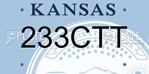 233CTT Kansas License Plate