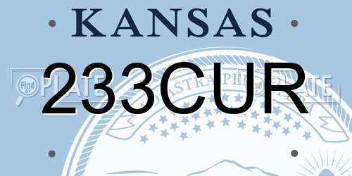 233CUR Kansas License Plate