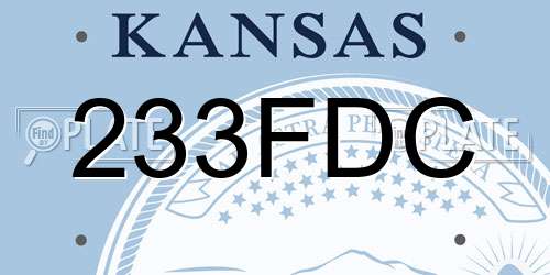 233FDC Kansas License Plate