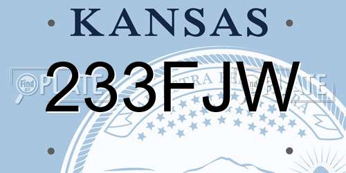 233FJW Kansas License Plate