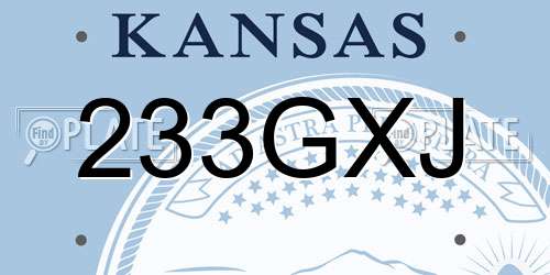 233GXJ Kansas License Plate