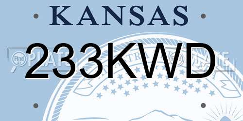 233KWD Kansas License Plate