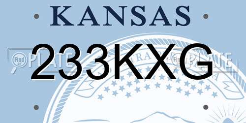 233KXG Kansas License Plate