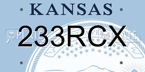 233RCX Kansas License Plate