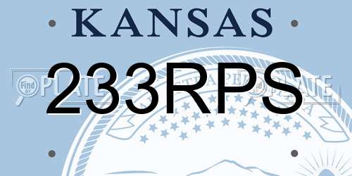 233RPS Kansas License Plate