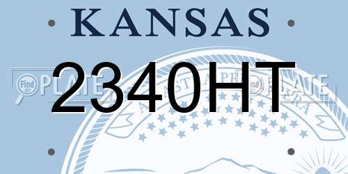 2340HT Kansas License Plate