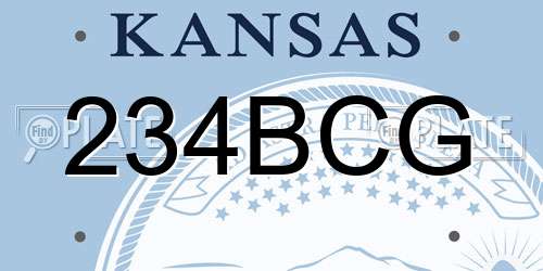 234BCG Kansas License Plate