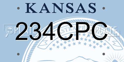 234CPC Kansas License Plate
