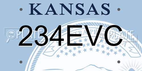 234EVC Kansas License Plate