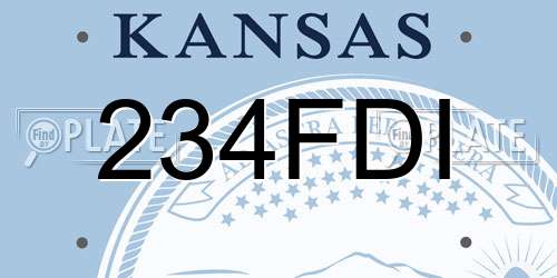 234FDI Kansas License Plate