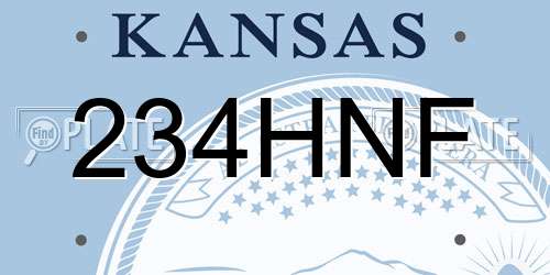234HNF Kansas License Plate