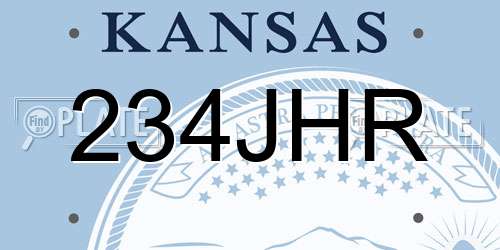 234JHR Kansas License Plate
