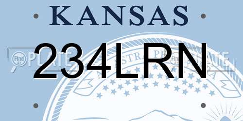 234LRN Kansas License Plate