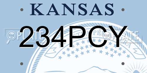 234PCY Kansas License Plate