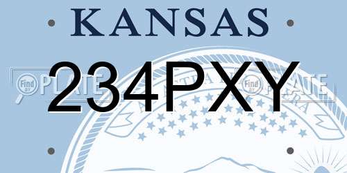 234PXY Kansas License Plate