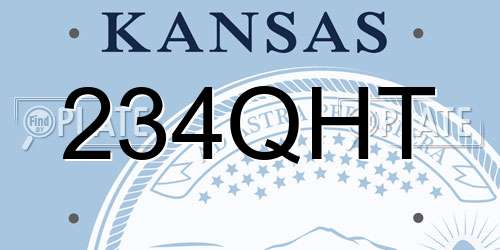 234QHT Kansas License Plate