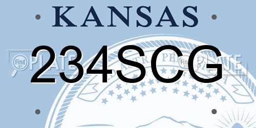 234SCG Kansas License Plate
