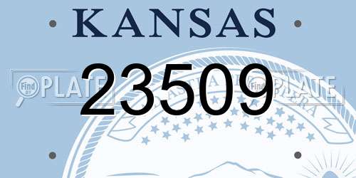 23509 Kansas License Plate