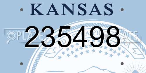 235498 Kansas License Plate