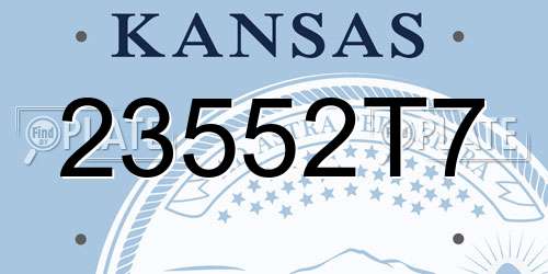 23552T7 Kansas License Plate