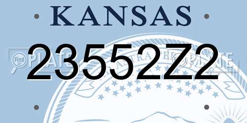 23552Z2 Kansas License Plate