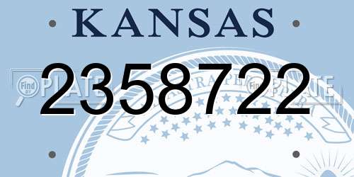 2358722 Kansas License Plate