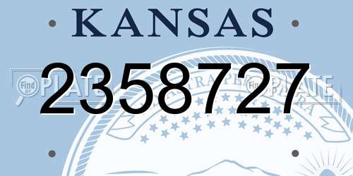 2358727 Kansas License Plate
