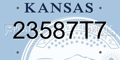 23587T7 Kansas License Plate
