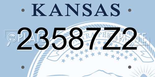 23587Z2 Kansas License Plate