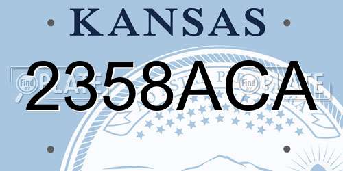 2358ACA Kansas License Plate