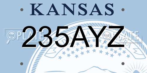 235AYZ Kansas License Plate