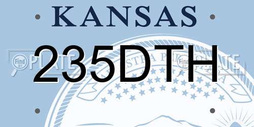 235DTH Kansas License Plate